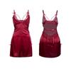 Sexy Satin Pajamas Lace Embroidered Suspender Pajamas Women's Clothing