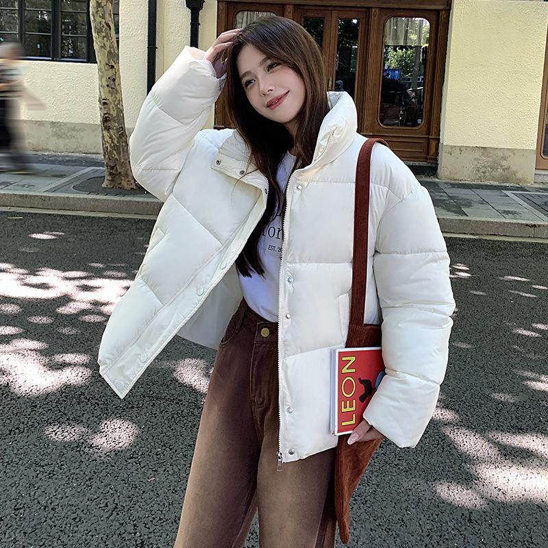 Short Down Cotton Jacket Women's Winter 2025 New Korean Version of Loose Stand-up Collar Thickened Bread Jacket