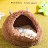 Autumn and Winter Dog Plush Thickened Warm Kennel Long Haired Monster Cat Nest Semi-closed Cute Cartoon Pet Nest