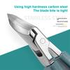 Stainless Steel Nail Clipper Curved Blade Toenail Clippers for Thick Nails 3-Piece Kit with Glass File & Case Ergonomic Non-Slip Grip Nail Clippers