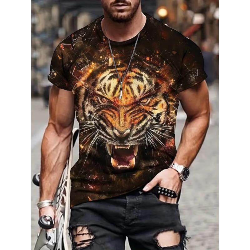 Summer Men's 3D Printed T-shirt, Full Printed Pattern Short Sleeved Jersey, Suitable for Children's Fitness Wear
