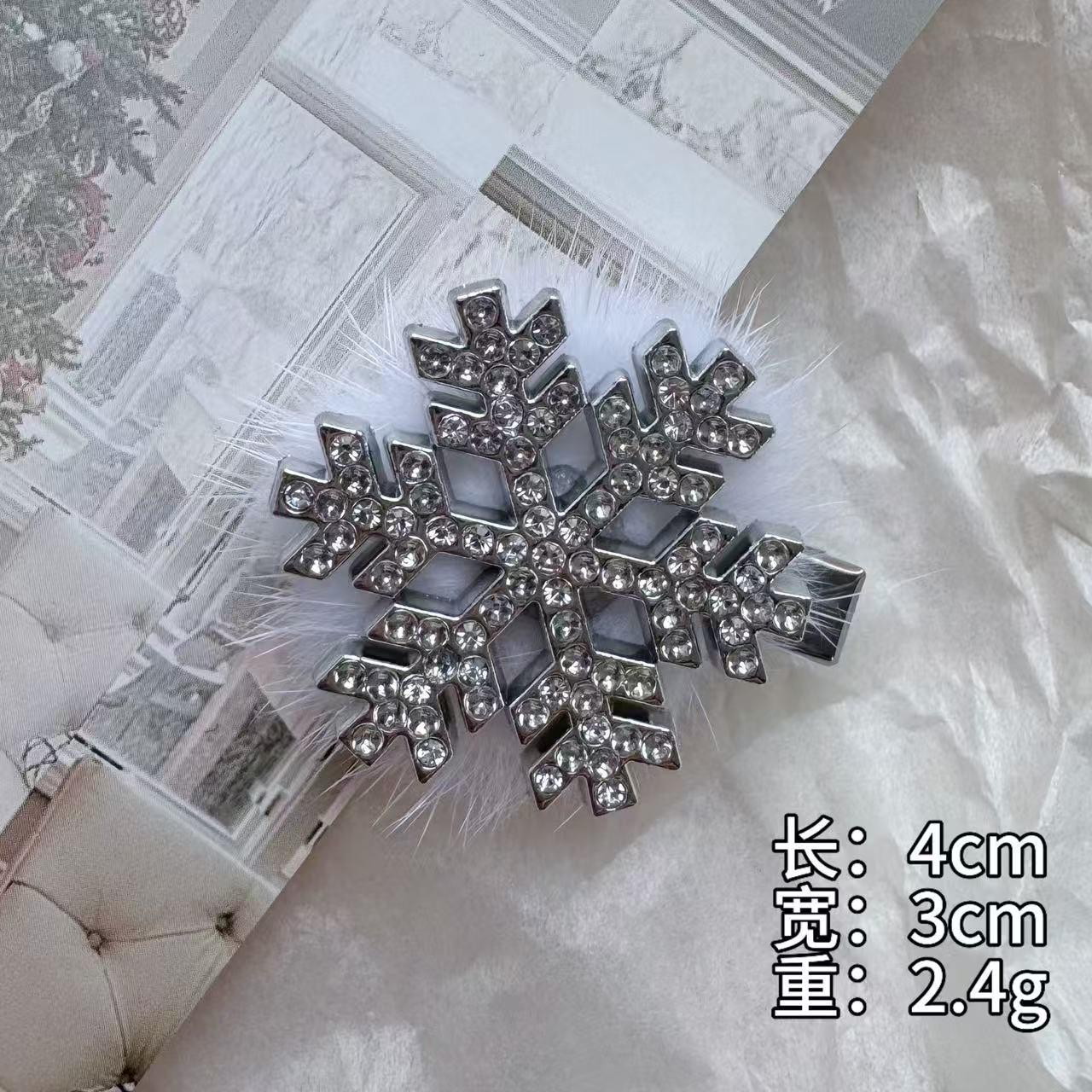 

Різдвяна шпилька-сніжинка для волосся - Святкова шпилька для бічного чубчика