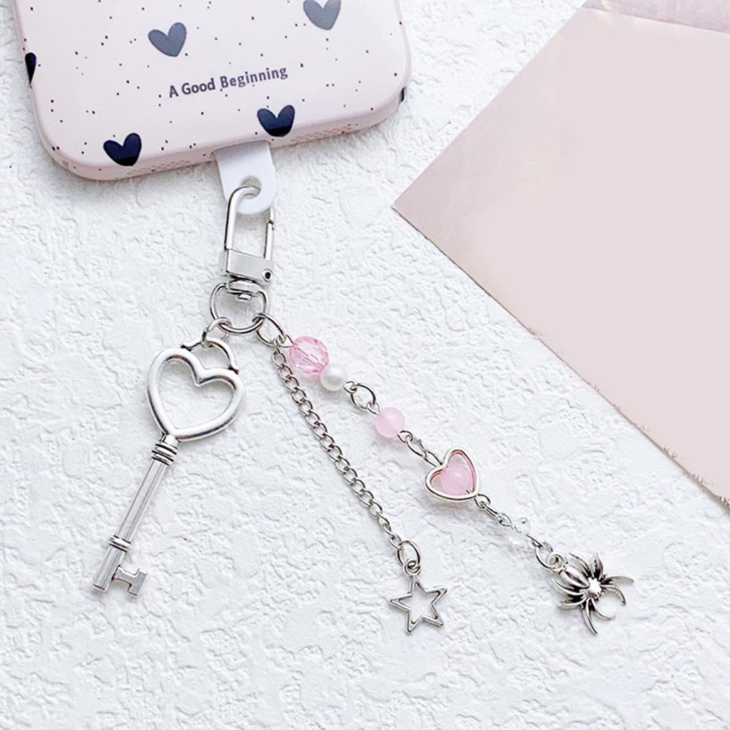 Fashionable Beaded Keychain Charm With Acrylic Pendant Bag Keychain Keyring Elegant Women's Fashion Accessory