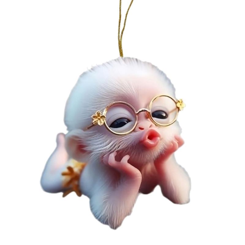 

Colorful Cartoon Themed Acrylic Car Mirror Charm Playful Vehicle Hanging Decoration for Creative Auto Interior Styling