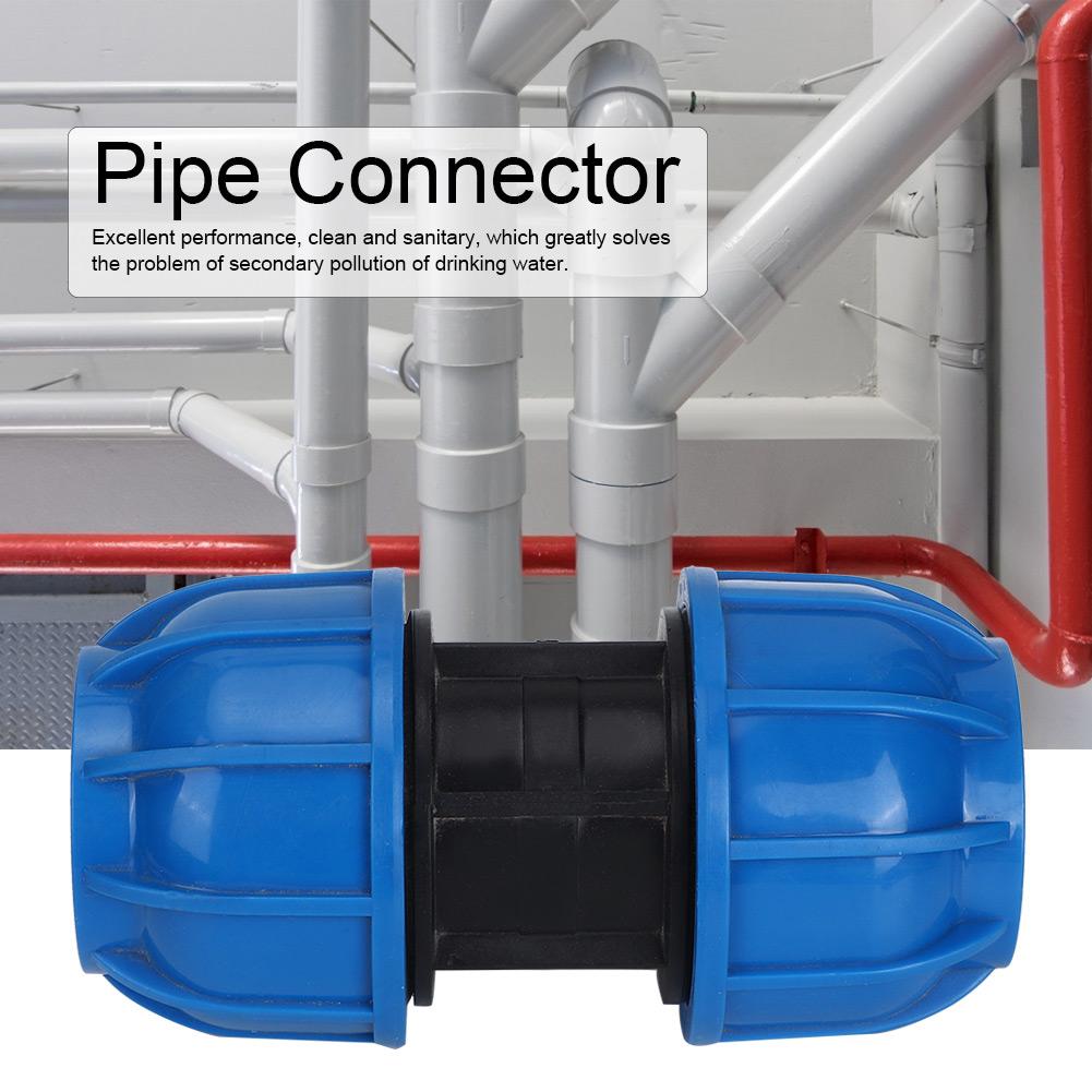 Water Pipe Connector Fittings PE Plastic Straight Pipe Connector Adapter 63mm To 63mm