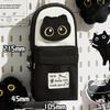 Multi Functional Black Cat Pencil Case Embroidery Pattern Backpack Shape Stationery Bag Stationery Organizer Students