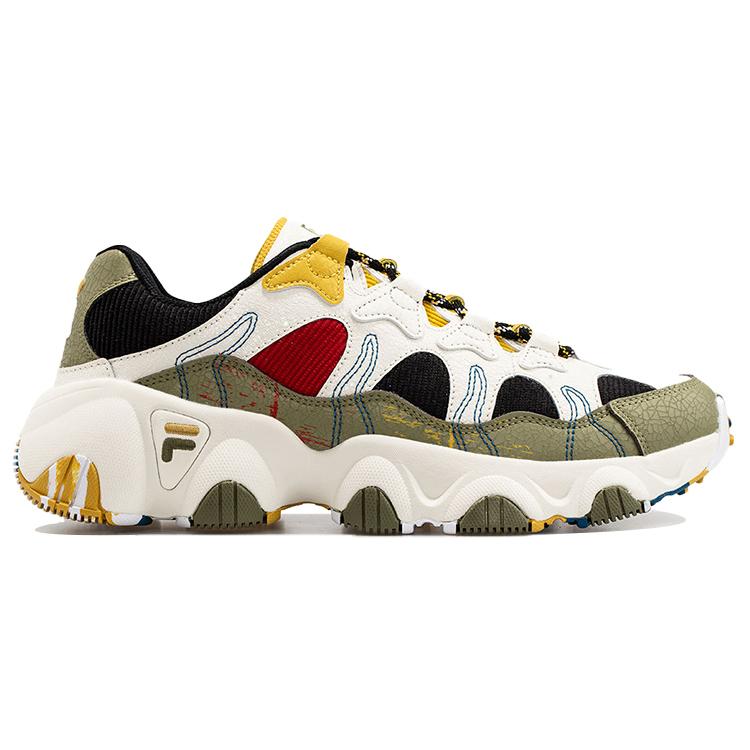 FILA Fusion Jagger Mesh Fabric Synthetic Leather Retro Comfortable Shock Absorbing Durable Low Top Casual Shoes Men sneakers T12M041104FWD