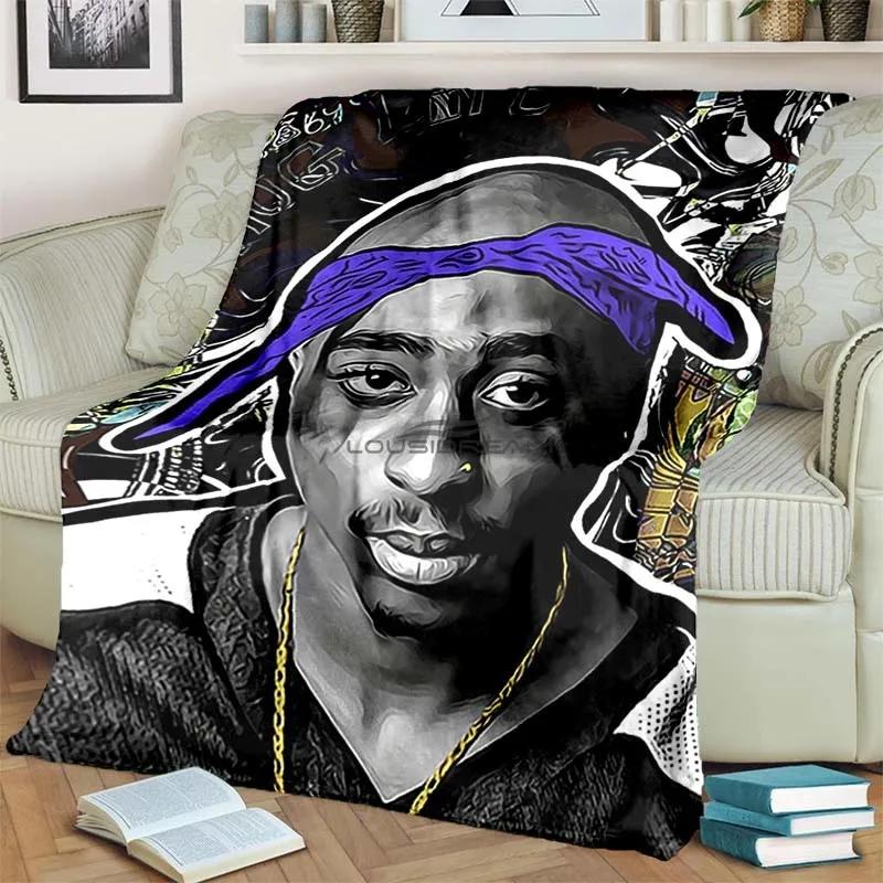 

6 Size Rap Singer 2Pac Blankets 3D Printing Comfortable and Soft Picnic Blanket Gift To Family or Friends picnic blanket 75x90cm