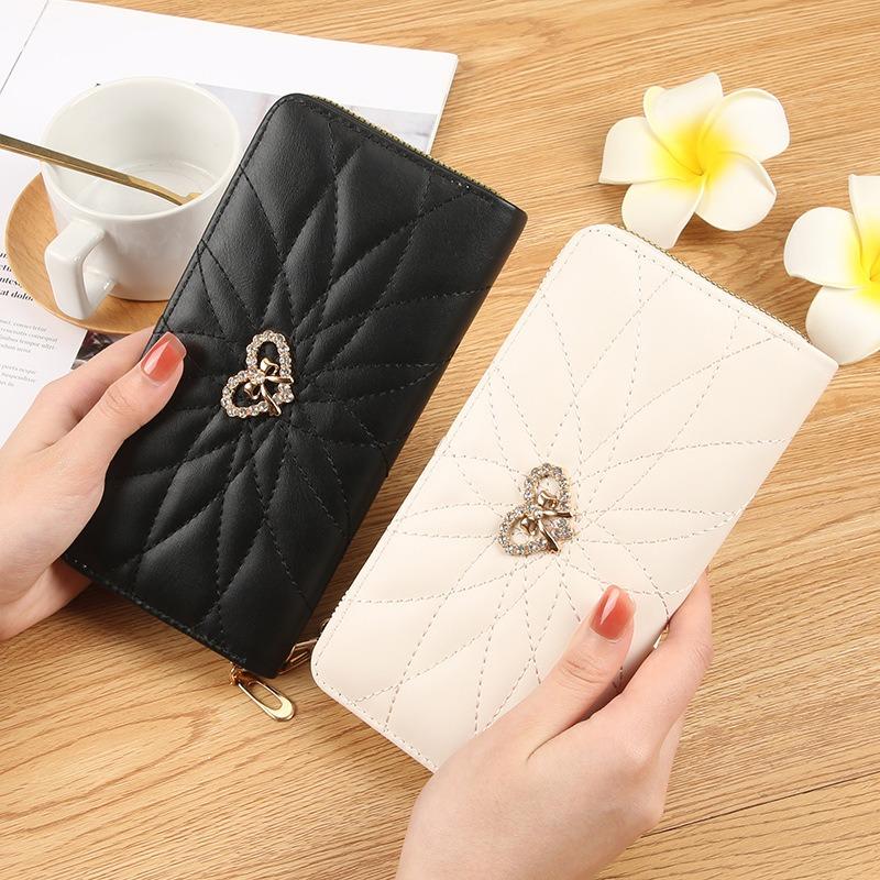New Women's Long Wallet Simple Single Zipper Women's Bag Change Bag Multi-card Wallet Card Bag