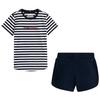 Girls Striped T-Shirt & Shorts Set