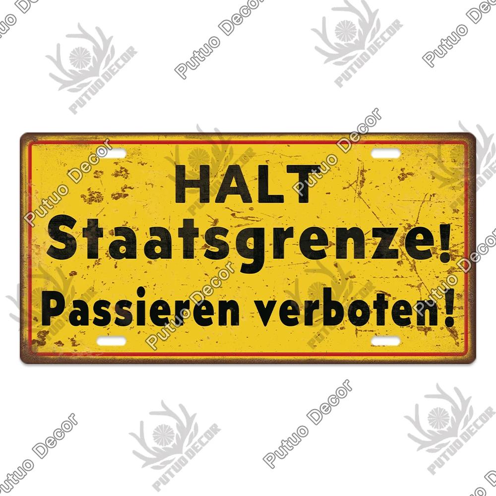 Putuo Decor Deutsche Kriegsgeschichte Vintage Metallschild mit Nummernschild-ähnlichem Design - Ideal für Garagen- und Heimwanddekoration