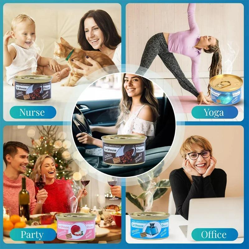 Car Aromatherapy Ornament Wooden Blocks Canned Aluminum Can Wood Aroma Car Organic Air Freshener Car Home Deodorant Supplies