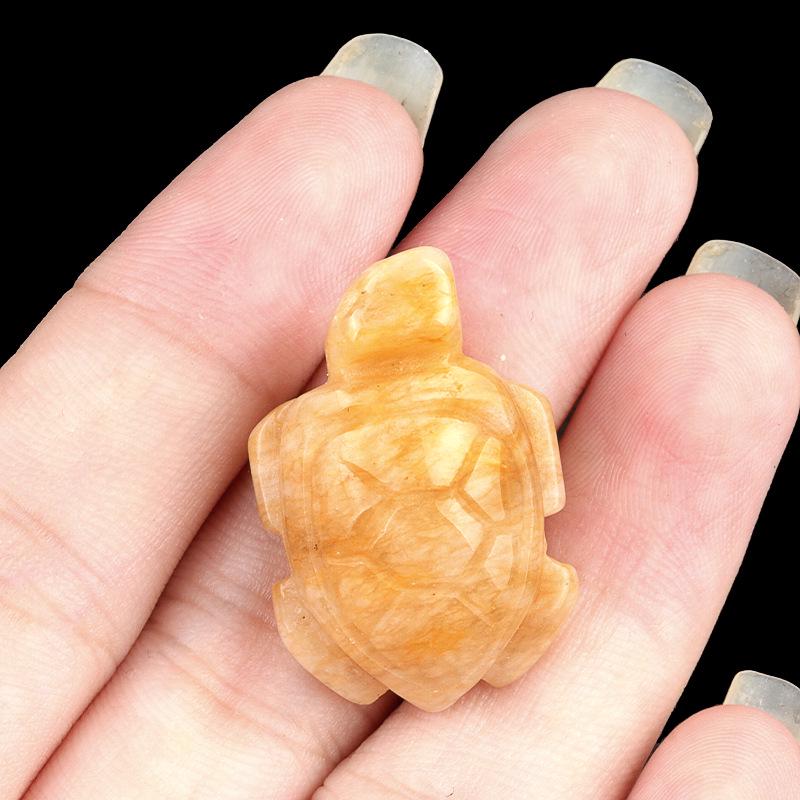 Mini Sea Turtle Ornament: Amethyst, Agate & Jade Carved Marine Landscape (1985-1in)