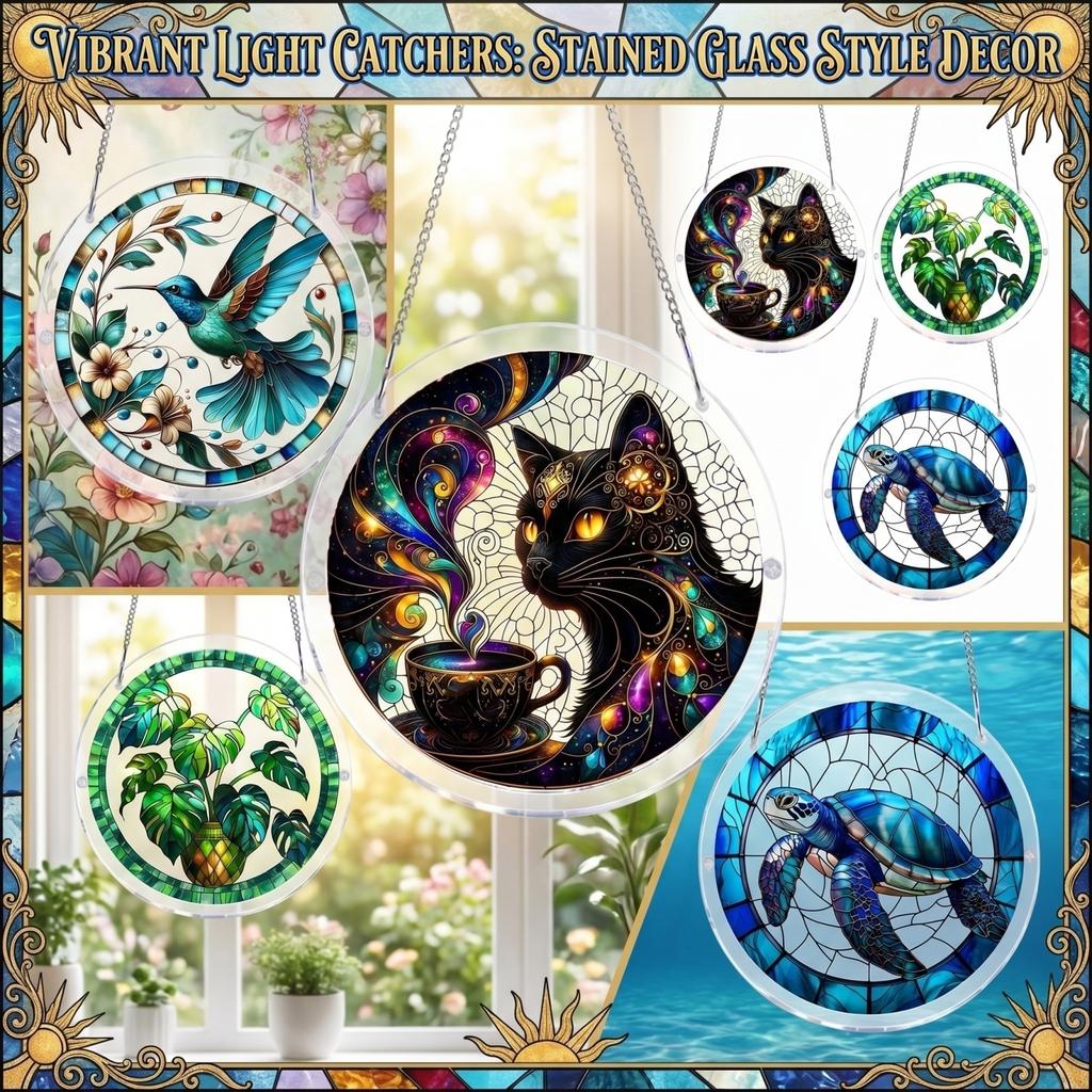 Acrylic Sunshine Catcher Puzzle Hanging Decoration, Wall Art, Home Furnishing, Window Hanging Decoration