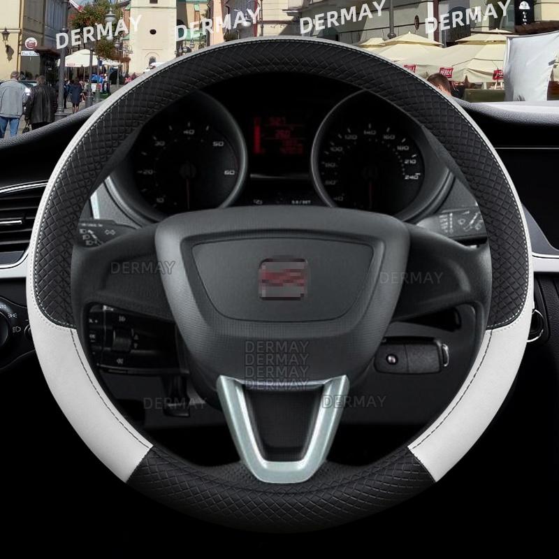 for Seat ibiza 6L 6J 6P 6F KJ1 FR Car Steering Wheel Cover PU Leather Non-slip 9 Colors Auto Accessories Fast Shipping