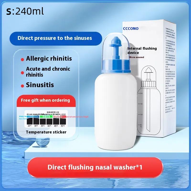 

240/250 мл Очиститель для промывания носа Назальный ирригатор Бутылка для промывания Защита носа Предотвращение аллергического ринита Синусита Взрослый Ребенок Нети Пот