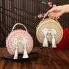 Chinese Style National Style Bag For Women  Versatile Niche Embroidered Messenger Bag Portable High-Capacity Round Bag