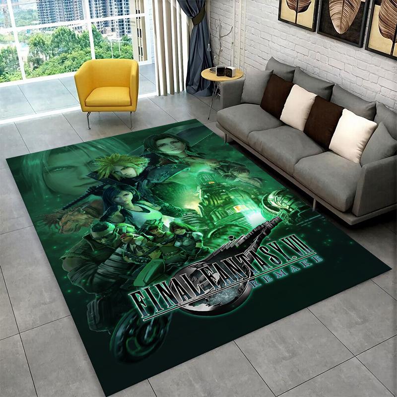 Cloud Tifa Final Fantasy Games Sephiroth Carpet Rug for Bedroom Living Room Sofa Playroom Doormat Home Decor,Area Rug Non-slip