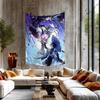 Genshin Impact Scaramouche Colorful Tapestry Wall Hanging Hippie Flower Wall Carpets Dorm Decor Japanese Tapestry