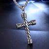 Europe and America Hip-Hop Men's Trendy Stainless Steel Chain Cross Pendant Necklace Punk Rock Style Accessory