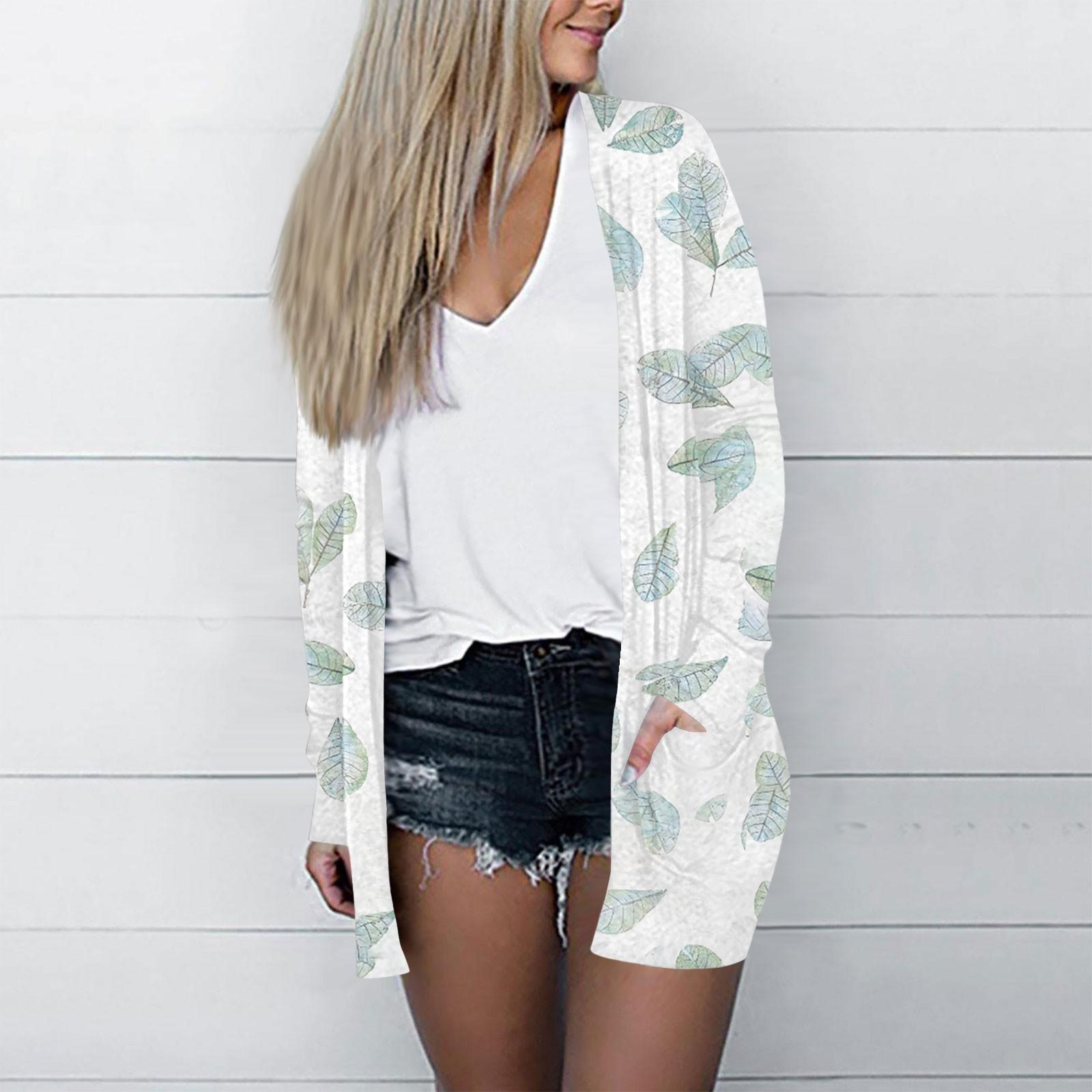 

Женская модная повседневная куртка-кардиган средней длины с цветочным принтом, пальто S