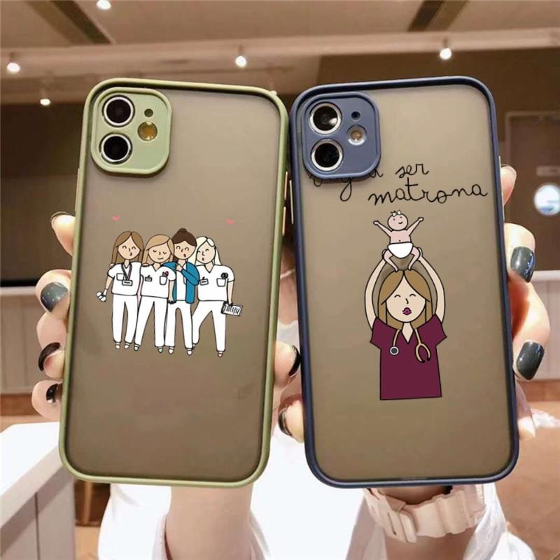 Funda de Teléfono Enfermera Medicina Salud Para IPhone 14 13 12 11 Mini Pro Max XS X Max XR 8 7 Plus SE 2022 Color Piel Cubierta de Teléfono