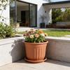 Planter Pots for Plants Indoor Outdoor, 8*7 Inch Plastic Flower Pots with Saucer and Drainage Holes, Modern Garden Planters