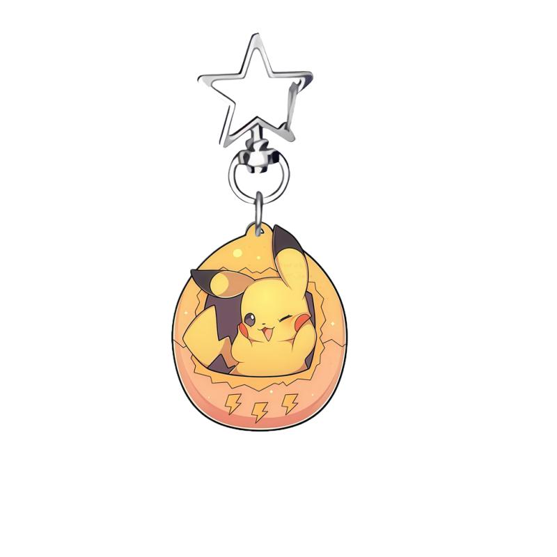 Anime Cartoons Acrylic Keychain for Mew Glaceon Sylveon Togepi Key Ring Self-Made Acrylic Key Buckle Student Backpack Pendant