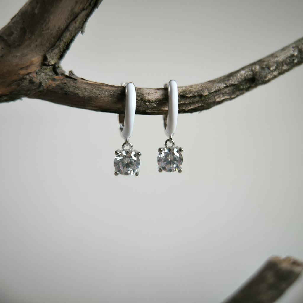 Silver Earrings with Cubic Zirconias, Emallu (2180777)