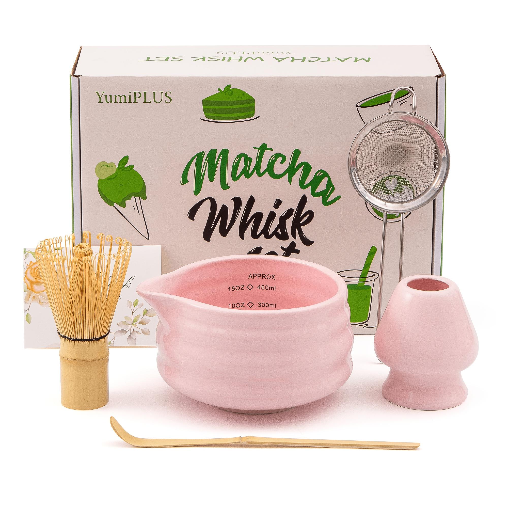 

5pcs Matcha Tool Set Pink Gift Box Traditional Japanese Tea Ceremony Kit Unique Birthday Thanksgiving Gift Includes Gift Card Five-piece Set