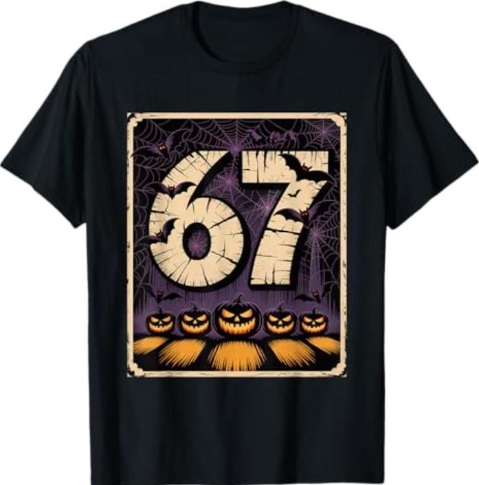 67 Meme Shirt, Six Seven Funny Halloween Design T-Shirt Unisex T-Shirt XL