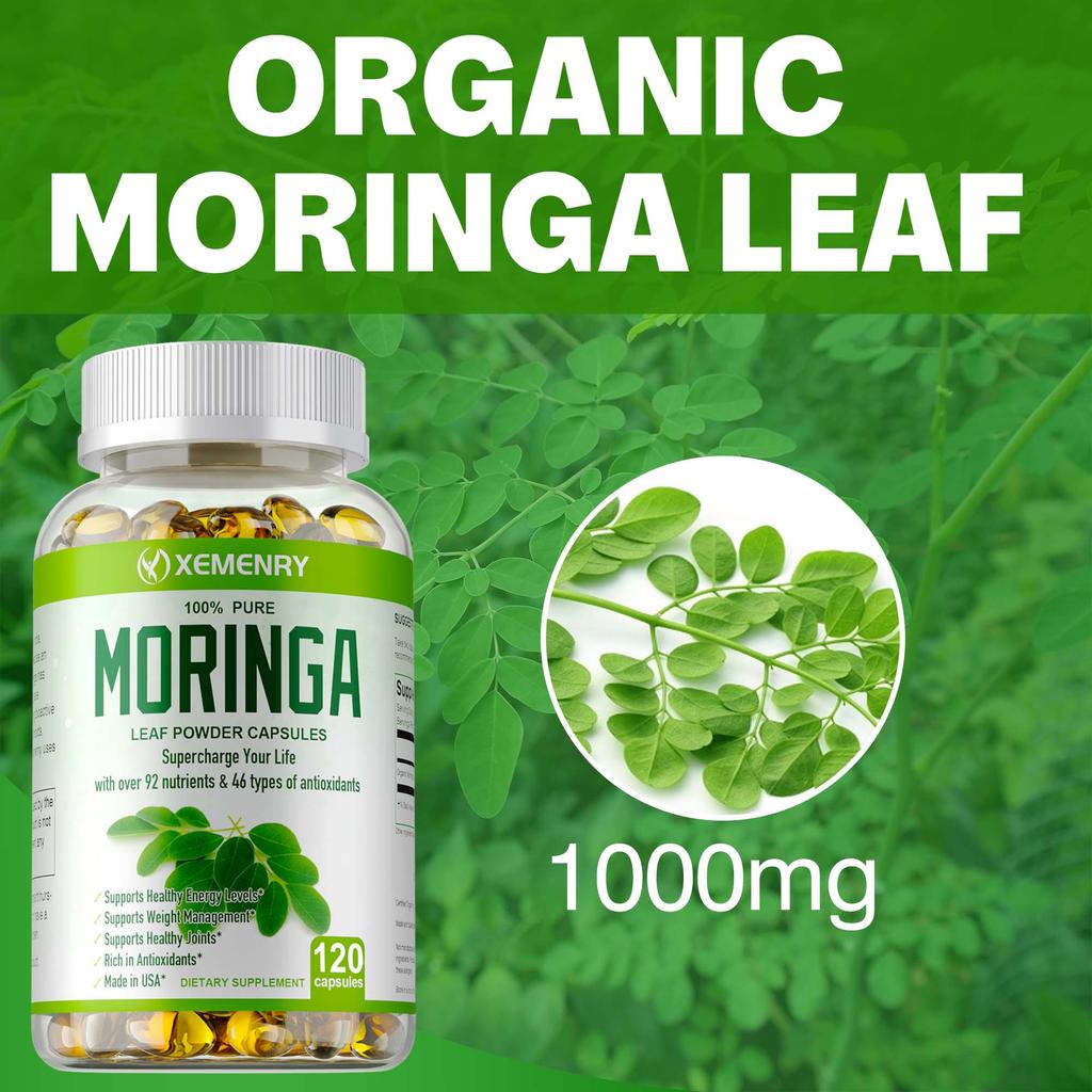 Kapsułki Moringa 1000mg - Organiczne, Naturalne, Przeciwstarzeniowe