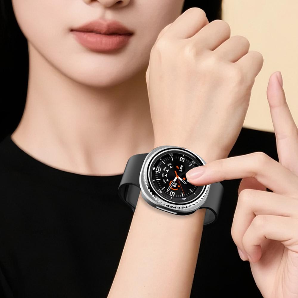 Bague de lunette+Coque pour Samsung Galaxy Watch 8 classic 46mm Protecteur Coque Pare-chocs Rigide en PC Coque Galaxy Watch8 classic protectrice