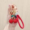 Creative Alloy Diamond Inlaid Red Cherry Keychain Fashion Simulation Fruit Keychain Exquisite Bag Decoration Accessories Gifts