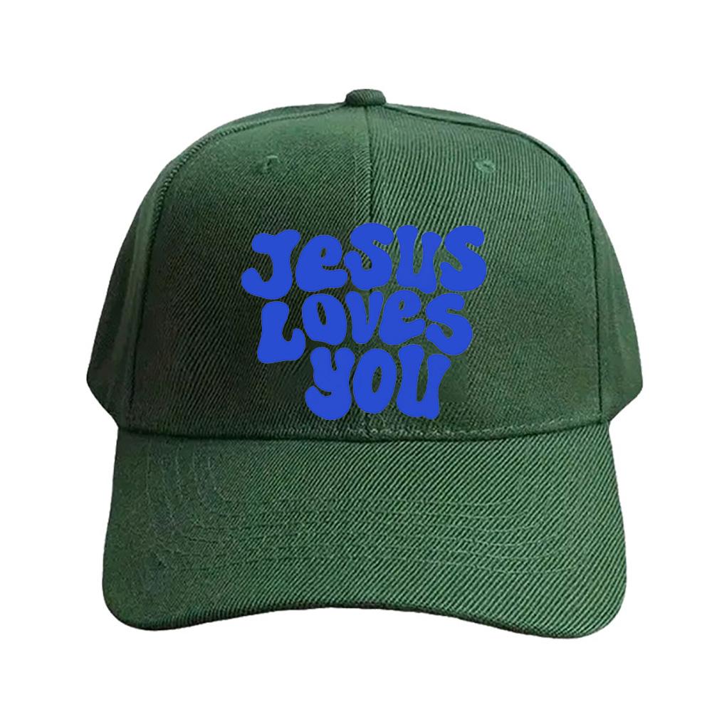 Jesus Loves You Blue Cap Summer Woman Man Adult Hat Fashion Casual Adjustable Printed Baseball Caps Trucker Cap