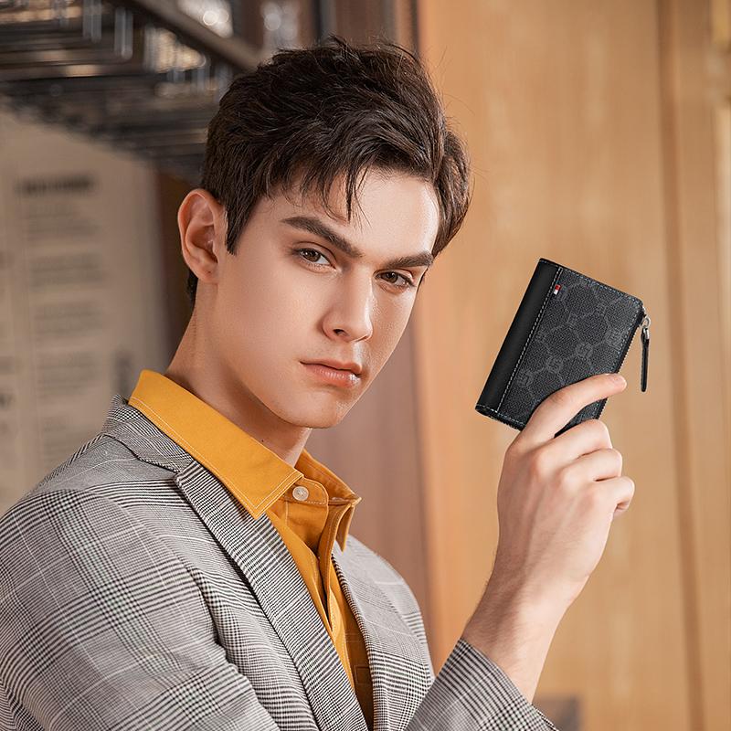 New GOLF With Cow Leather Wallet, Coin Purse, Document Bag, Accordion Card Holder Trumpets Men's Black Q261959