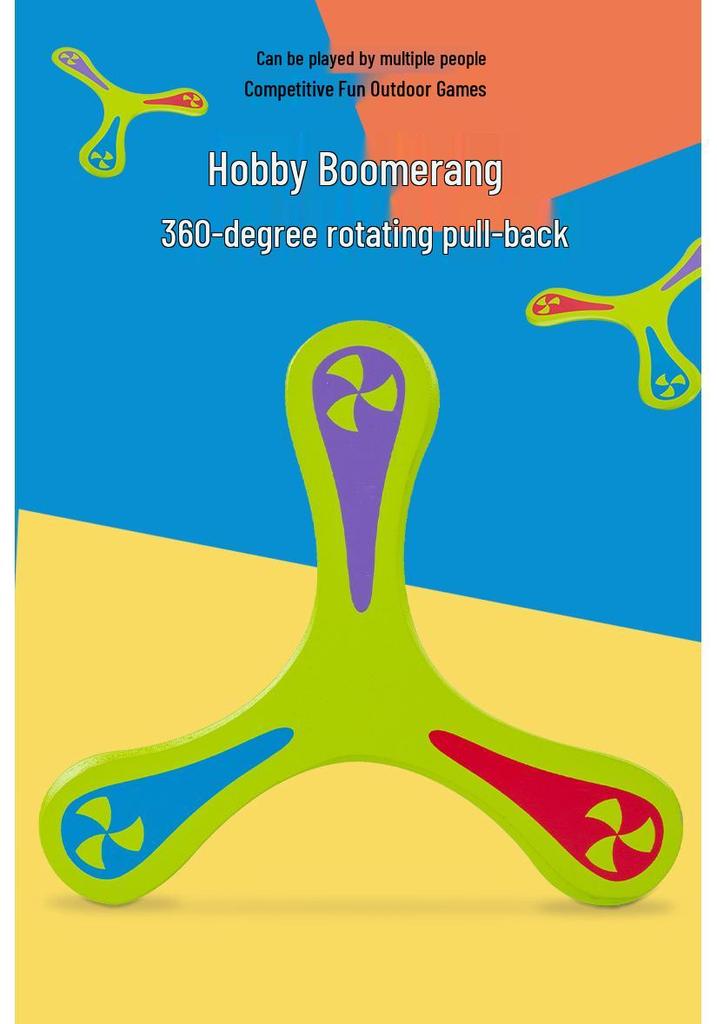 Kids' Wooden V-Shaped Boomerang Dart Toy for Outdoor Flying Sports