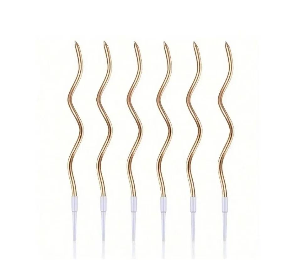 

6 шт. Спиральные свечи для торта на день рождения собаки с держателями, длинные тонкие вьющиеся свечи для торта и кекса на день рождения, свадьбу