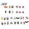 Halloween Hanging Decor 6Pcs Wooden Decoration, Ghost Pumpkin Eyeball Indoor Outdoor Ornament with Rope, Spooky Holiday Party