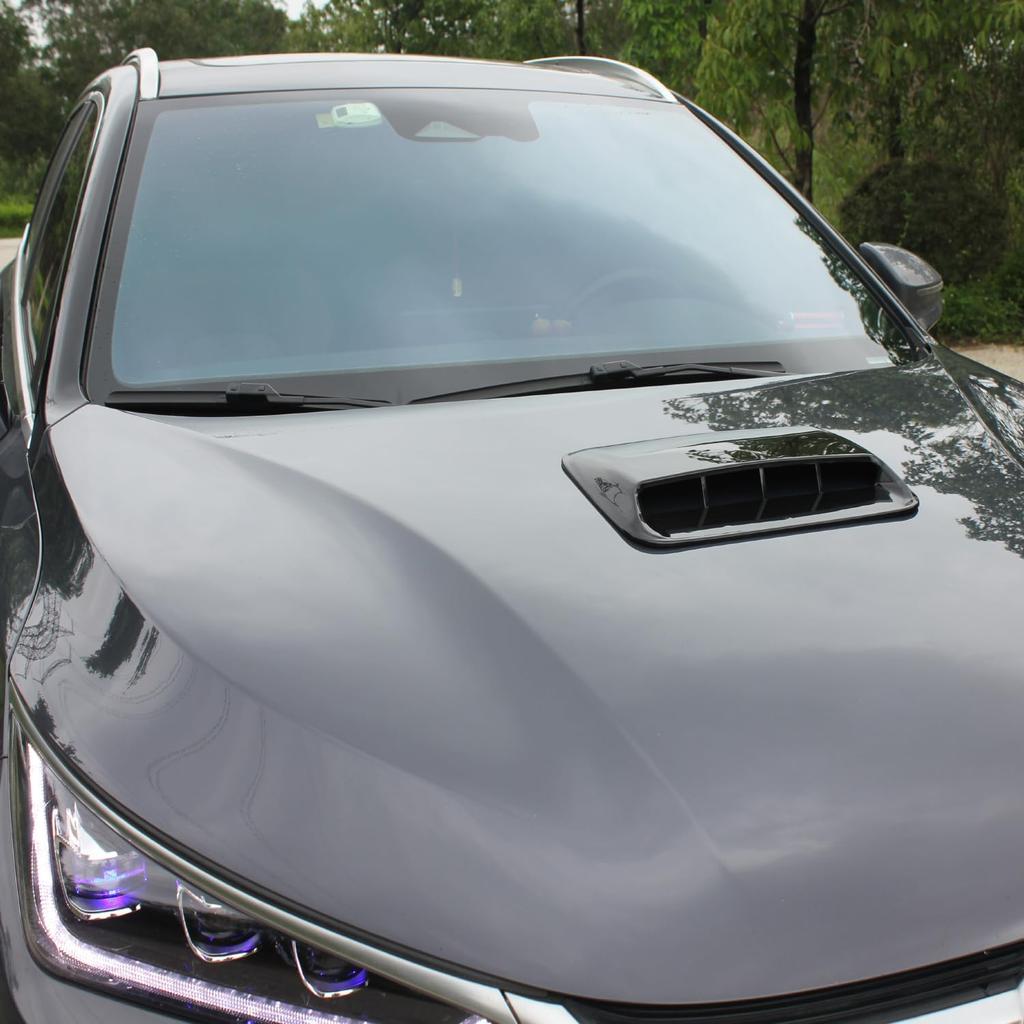 Car Air Flow Decorative,Hood Air Vents For Car,Intake Hood Scoop Turbo Bonnet Vent Cover,More Sticky (Black)