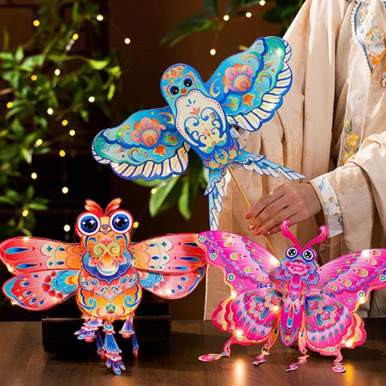 Zestaw do samodzielnego wykonania latarni rybnej i motylkowej Zestaw materiałów na latarnie Chiński Nowy Rok Dekoracja festiwalowa dla dzieci i rodziny Rekwizyt imprezowy