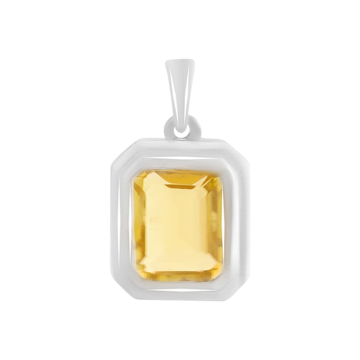 

Silver pendant with nano citrine 3ct (2190103) бурштин