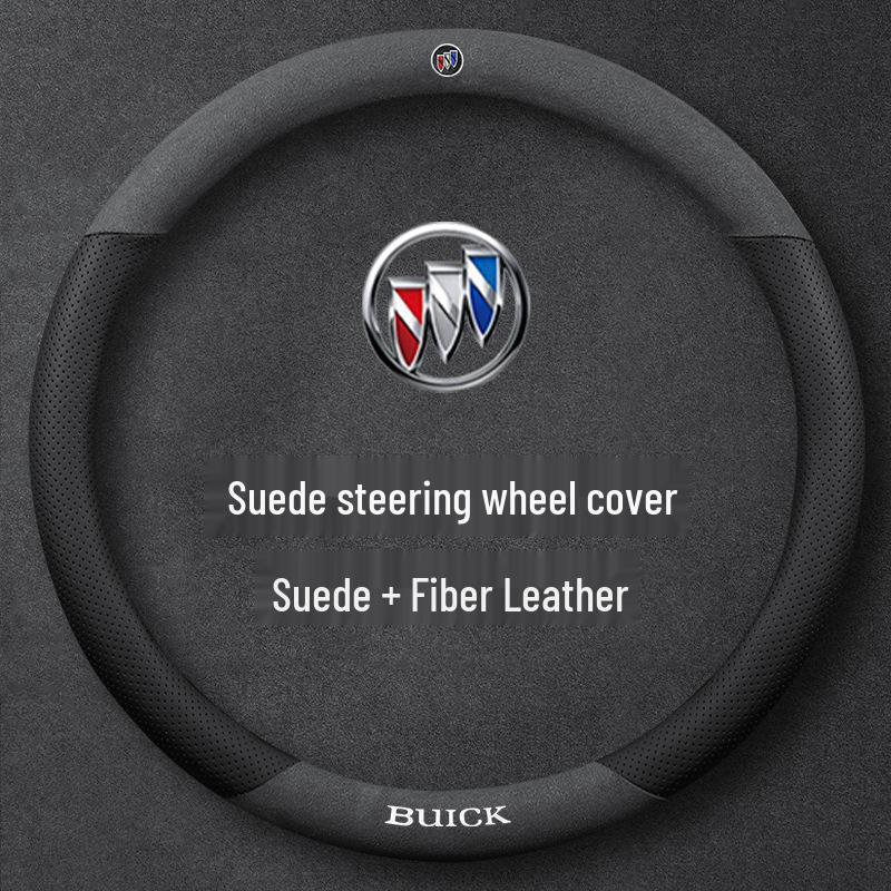 Buick Leather Steering Wheel Cover for Regal, Excelle, LaCrosse, Verano, GT, GL6, Encore, GL8, Envision.