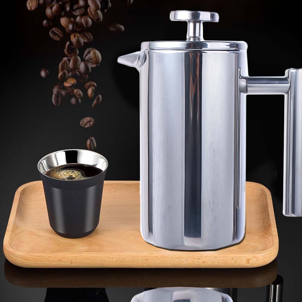 350ml French Press Coffee Maker Double Walled Stainless Steel Coffee Press Filter Pot with Filter Insulated Coffee Maker Pot