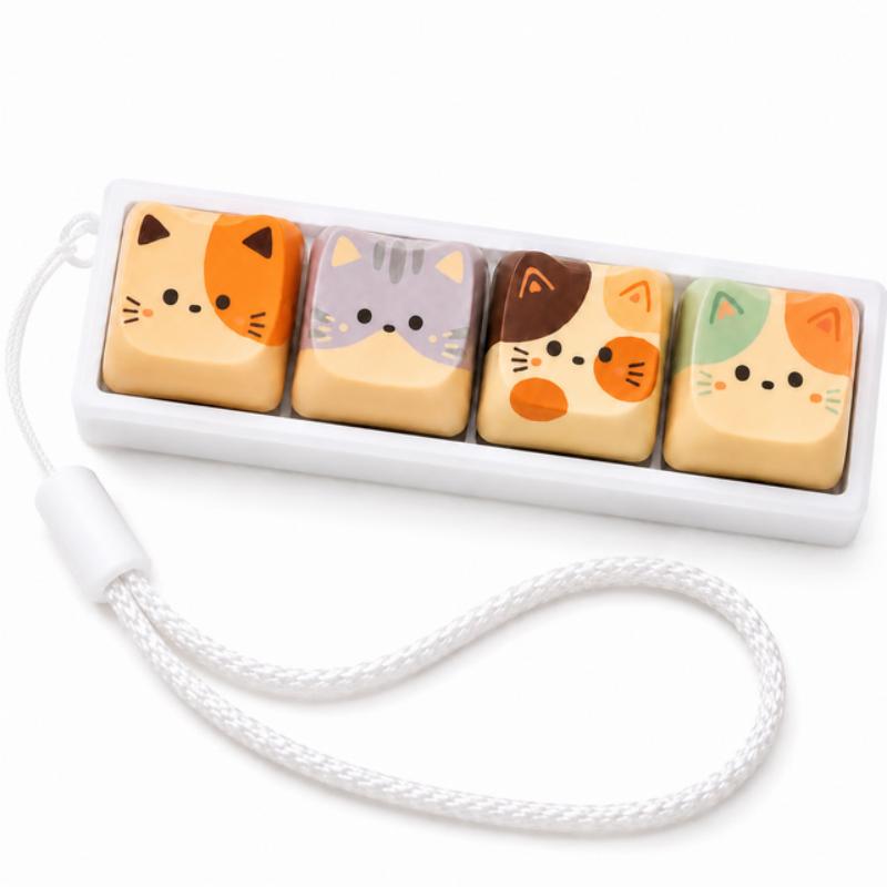 Keycap Room Cute Sensibility Cat Keycap Keyring Keyboard Keychain (2 Option)