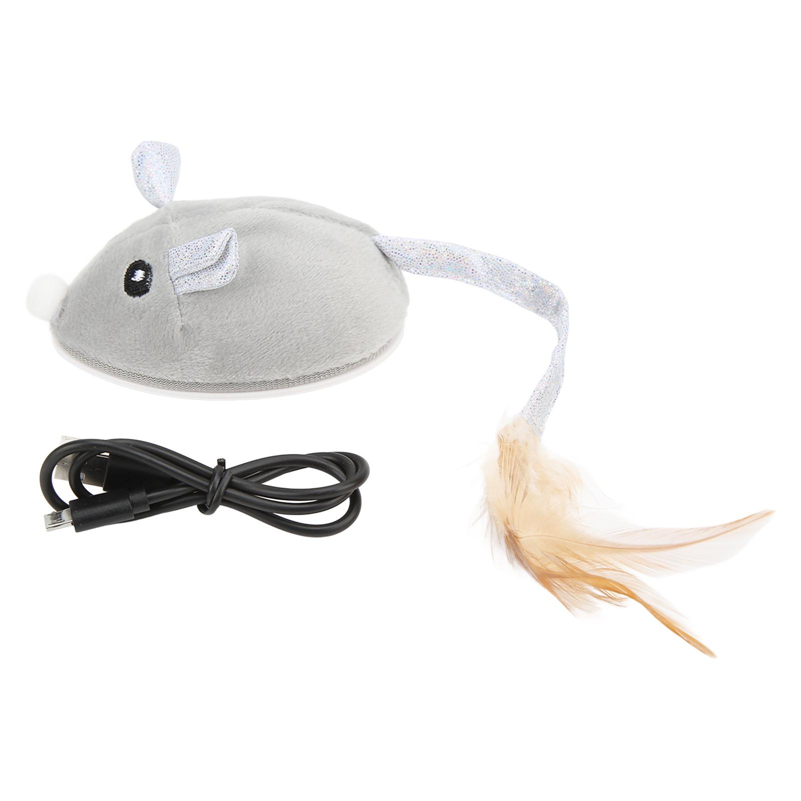

Cat Mouse Toy USB Charging Lifelike Safe Interactive Kitten Automatic Moving Mice Toy for Indoor
