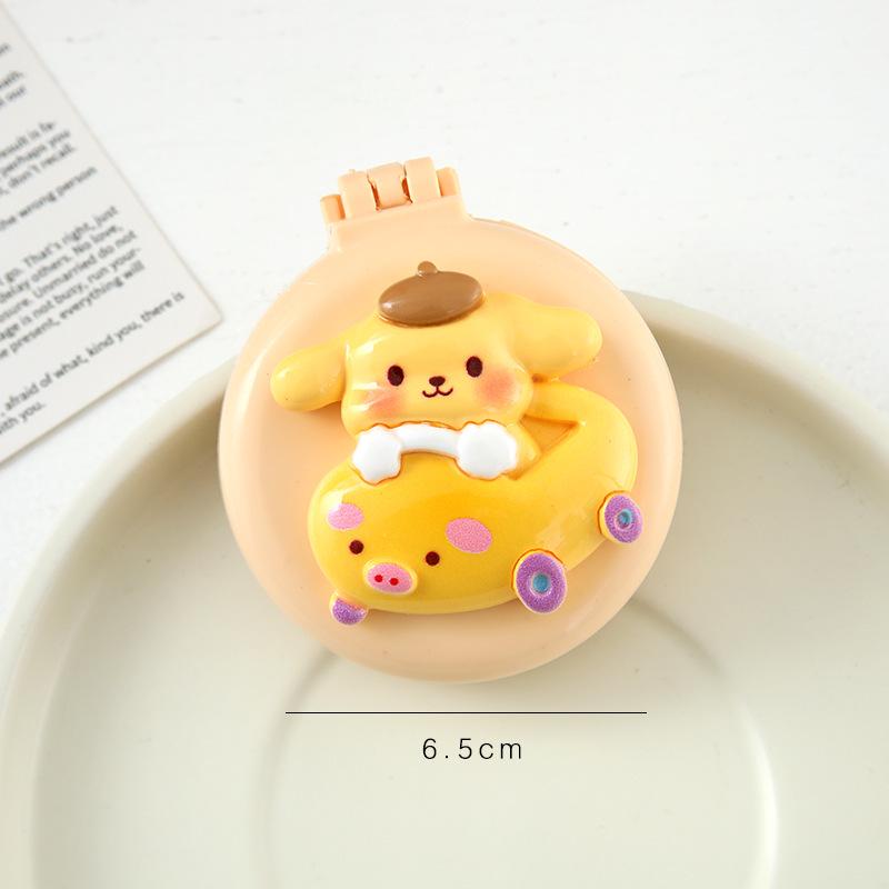 Cute Cartoon Folding Massage Comb for Girls - Portable Round Air Cushion Design