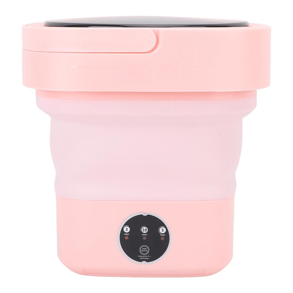 Folding Washing Machine Sakura Pink 8L 3 Modes with Drainage Basket Foldable Underwear Washer