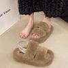 Thick-bottomed Plush Slippers for Women To Wear New Elastic Band Suede Autumn and Winter Home Cotton Slippers