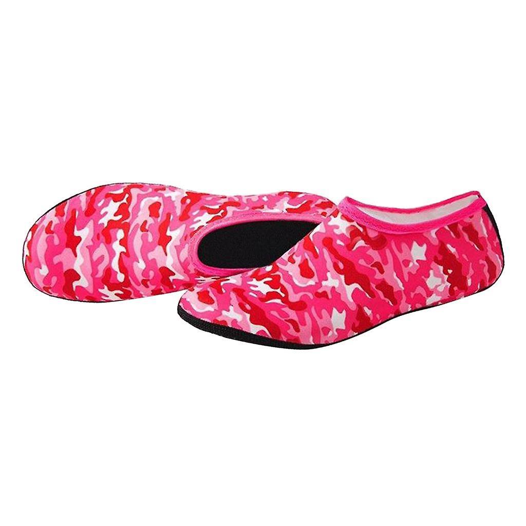 Soft Water Shoes Stretchy  Socks Yoga Swim Shoe Dive Sock Camo Red XS